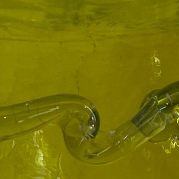 Crackle Glass Yellow Vase with Trim 5 Inches H - Picture 2 of 3